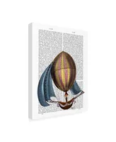 Fab Funky Airship with Blue Sails Canvas Art