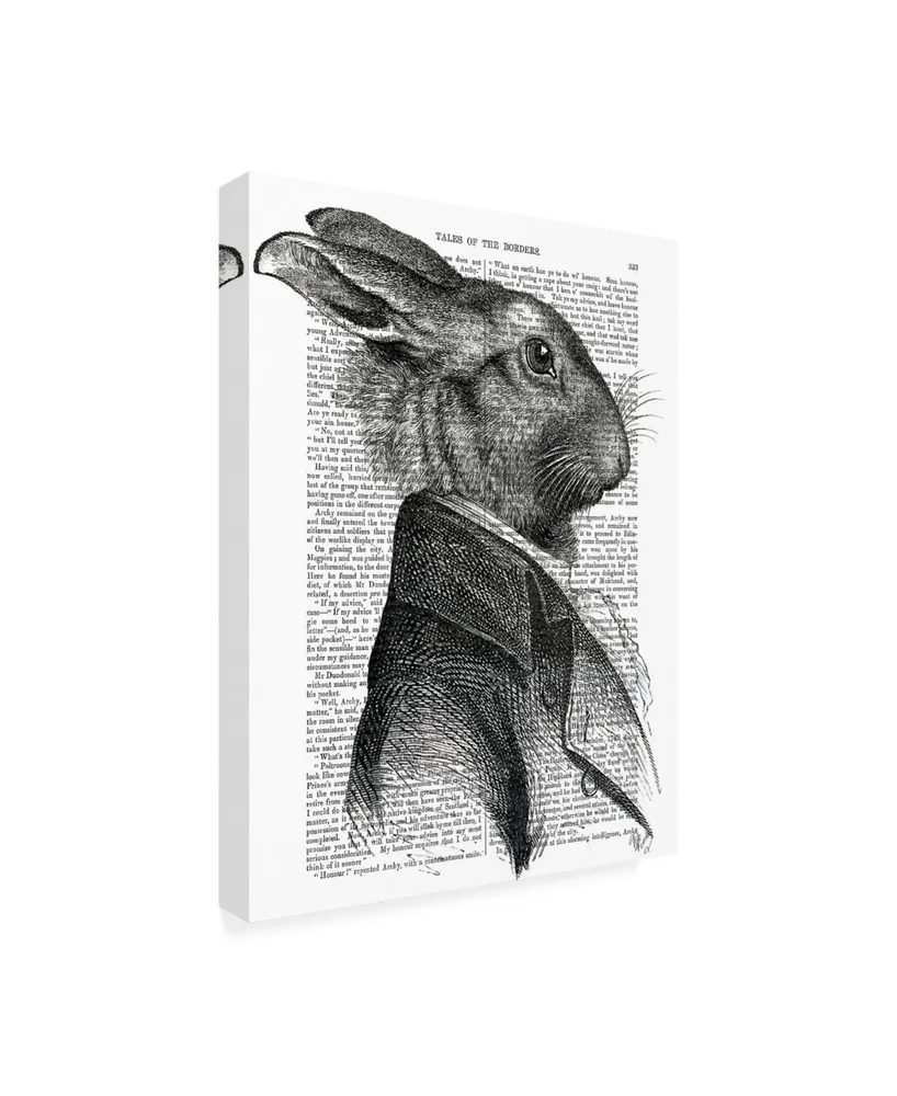 Fab Funky Rabbit Portrait, Profile Canvas Art