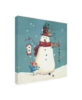 Viv Eisner Folk Snowman I Canvas Art - 19.5" x 26"