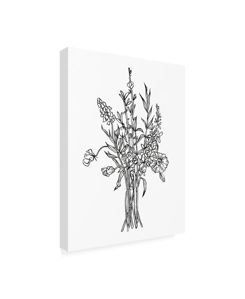 Emma Scarvey Black and White Bouquet Iv Canvas Art - 15.5" x 21"