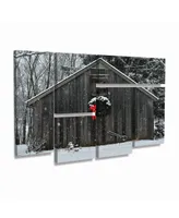 Kurt Shaffer Christmas Barn in the Snow Multi Panel Art Set 6 Piece - 49" x 19"