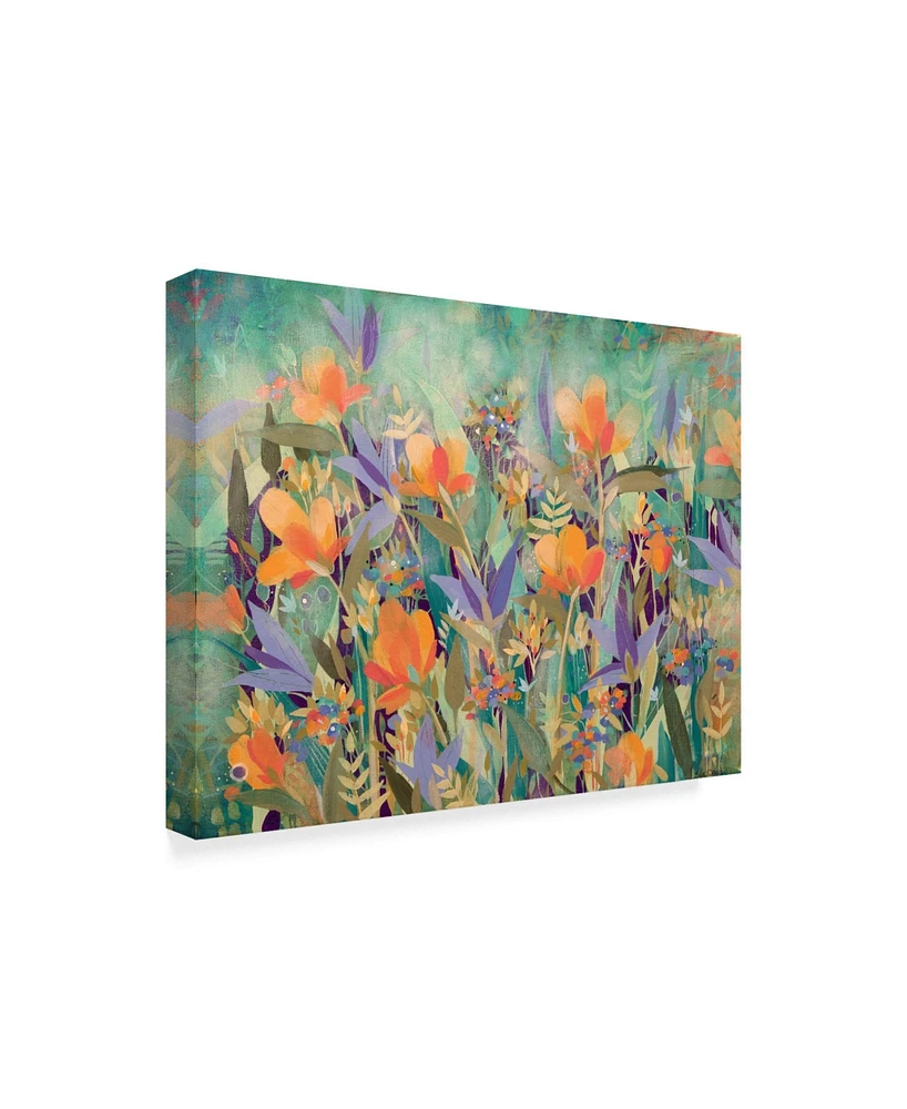 Sue Davis Summer Garden Abstract Modern Canvas Art - 20" x 25"