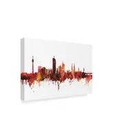 Michael Tompsett Vienna Austria Skyline Red Canvas Art - 20" x 25"