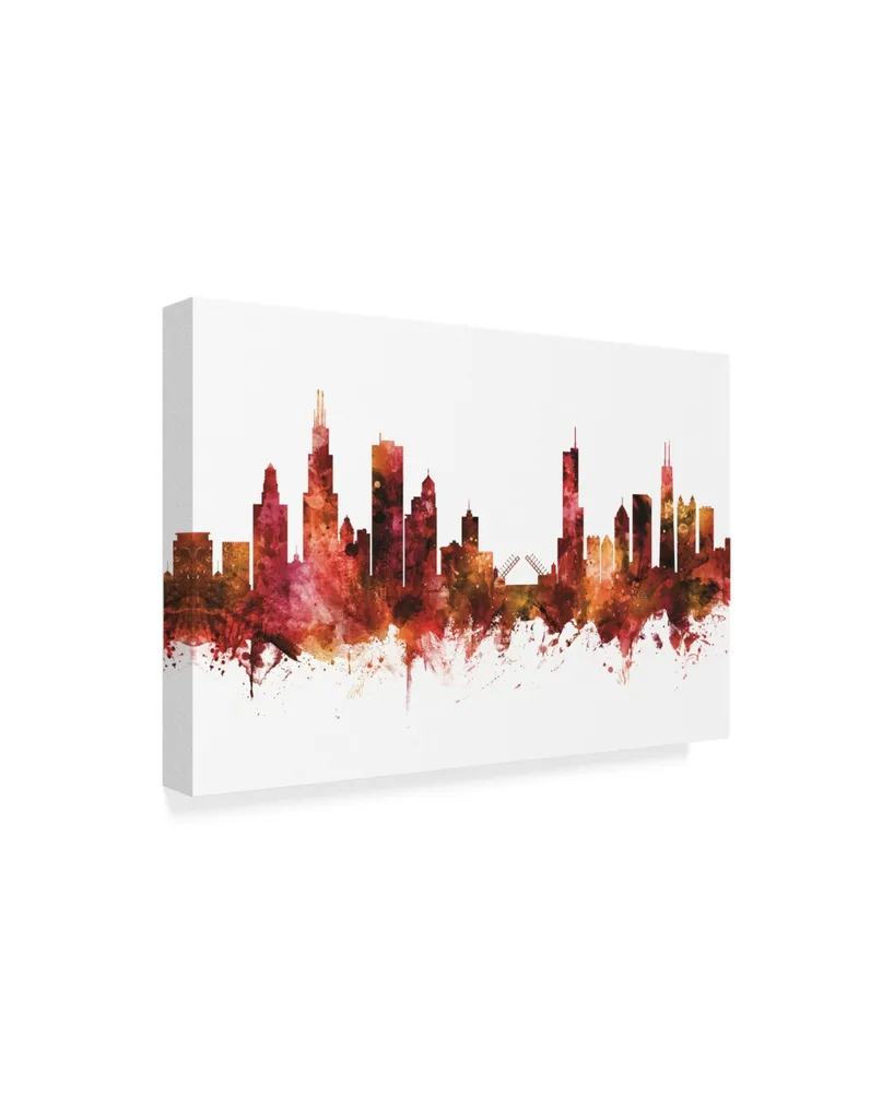 Michael Tompsett Chicago Illinois Skyline Red Iii Canvas Art - 20" x 25"