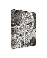 Michael Tompsett Cali Colombia City Map Black Canvas Art - 37" x 49"