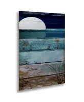 Color Bakery Beach Moonrise I Floating Brushed Aluminum Art - 22" x 25"