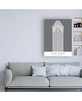 Fab Funky New York Flat Iron Building Monochrome Canvas Art - 19.5" x 26"