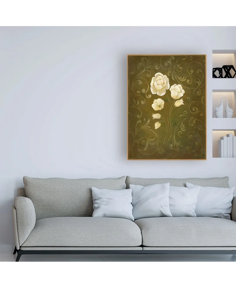 Pablo Esteban Roses with Scrolls Canvas Art