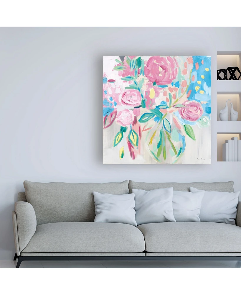 Farida Zaman Summer Pink Floral Pastel Canvas Art - 15.5" x 21"