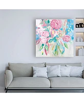 Farida Zaman Summer Pink Floral Pastel Canvas Art - 15.5" x 21"