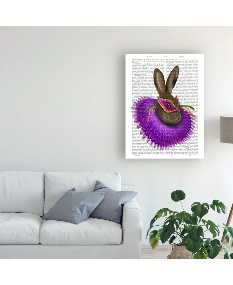 Fab Funky Mardi Gras Hare Canvas Art - 19.5" x 26"