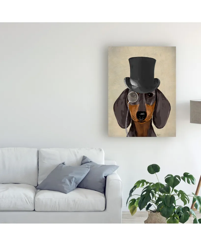 Fab Funky Dachshund, Formal Hound and Hat Canvas Art