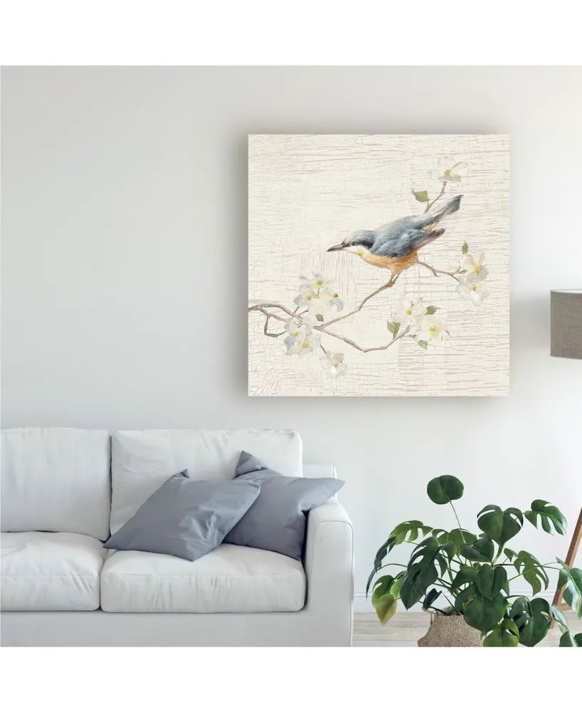 Danhui Nai Nuthatch Vintage Painting Canvas Art - 36.5" x 48"