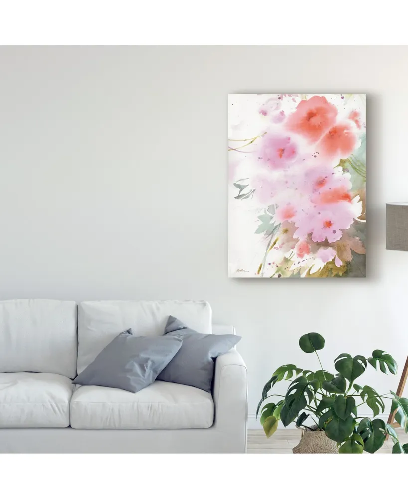 Sheila Golden Cascade in Pinks Canvas Art - 15" x 20"