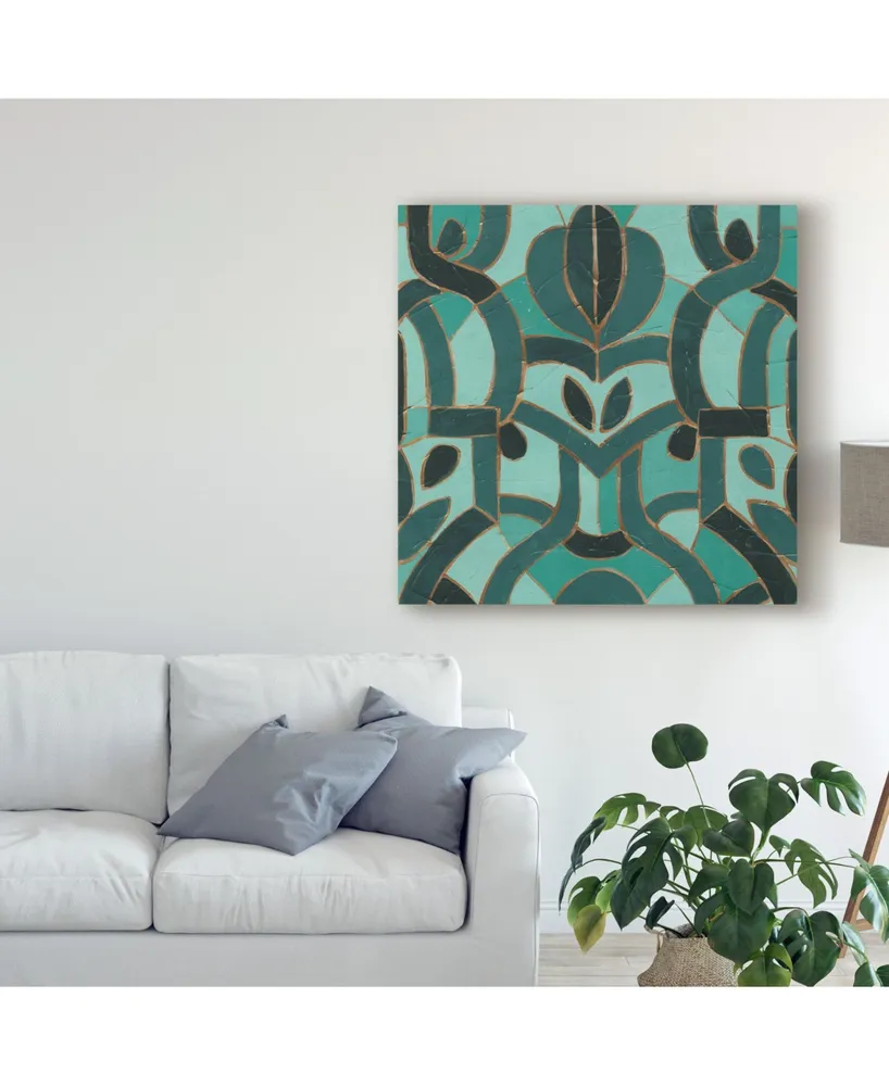 June Erica Vess Turquoise Mosaic I Canvas Art