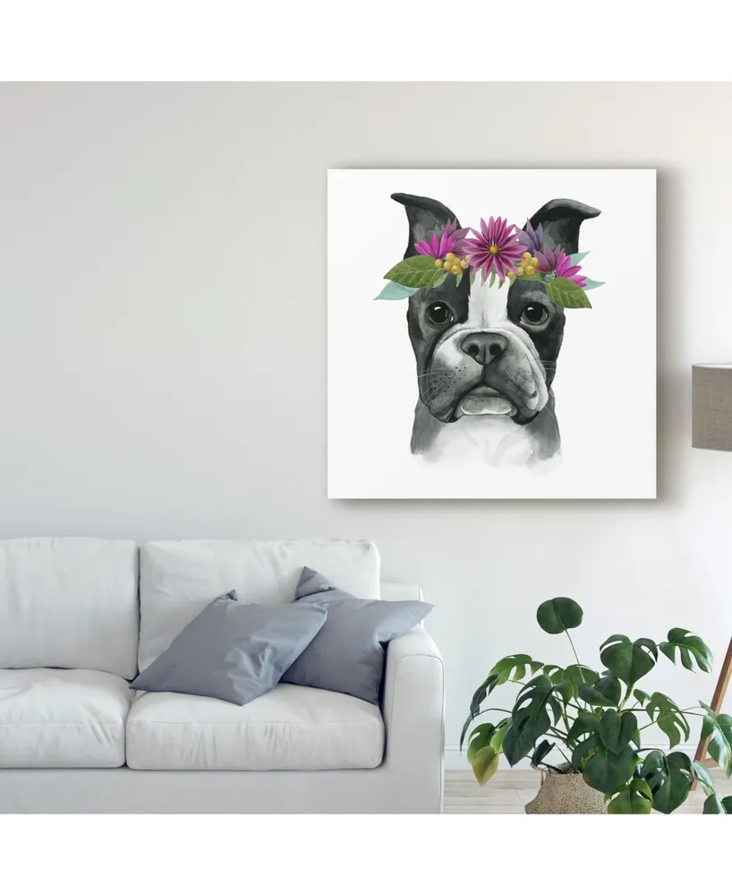 Grace Popp Flower Crown Pup Ii Canvas Art