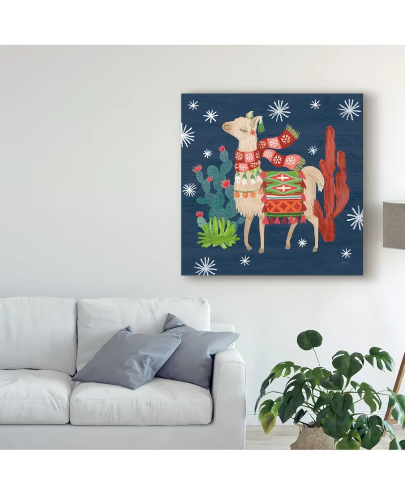 Mary Urban Lovely Llamas Iv Christmas Canvas Art