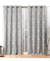 Nicole Miller Turion Floral Blackout Grommet Top Curtain Panel Pair, 52" X 96"