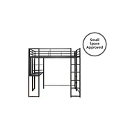 EveryRoom Alix Twin Metal Loft Bed with Desk