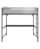 EveryRoom Mason Metal Full Loft Bed with Desk
