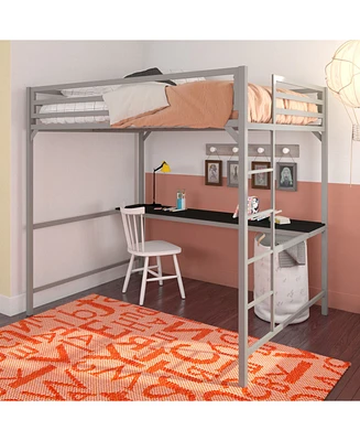 EveryRoom Mason Metal Full Loft Bed with Desk