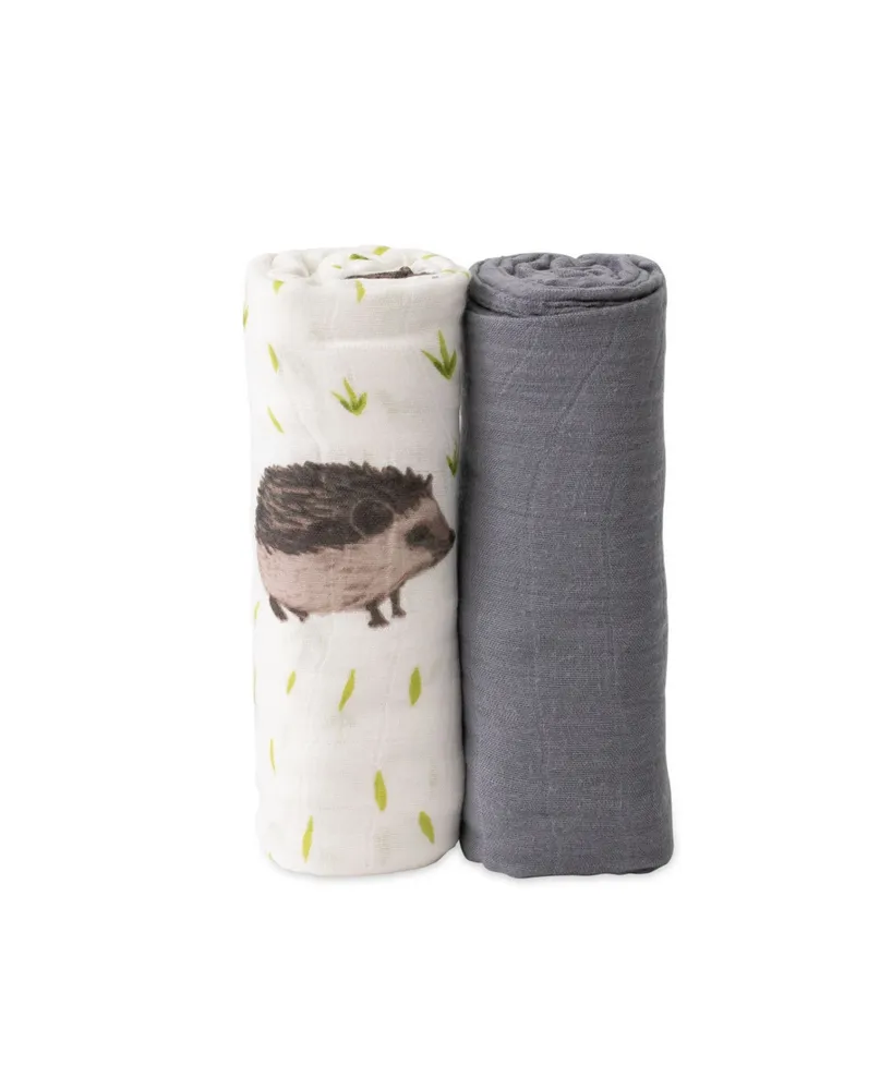 Little Unicorn Charcoal Hedgehog Deluxe Muslin Set