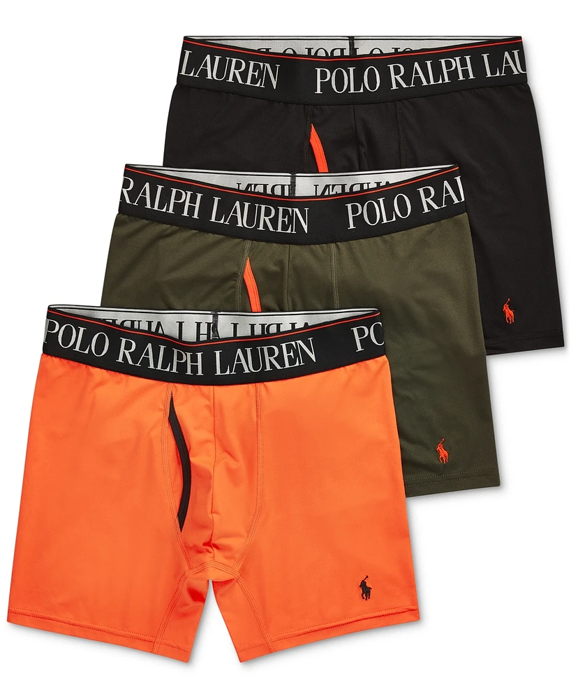 Polo Ralph Lauren Men's 3-Pack 4-d Flex Cool Microfiber Boxer Briefs
