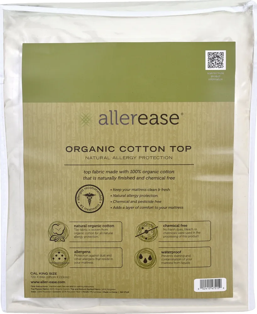 AllerEase Cotton Top Cover Waterproof Mattress Pad