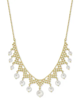 Effy Cultured Freshwater Pearl (4-1/2, 6 & 8-1/2mm) Statement 18" Necklace in 18k Gold-Plated Sterling Silver