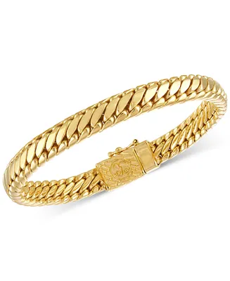 Esquire Men's Jewelry Heavy Serpentine Link Bracelet in 14k Gold-Plated Silver, Created for Macy's