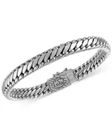 Esquire Men's Jewelry Heavy Serpentine Link Bracelet in 14k Gold-Plated Silver, Also available in Sterling Silver, Created for Macy's