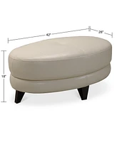 Myia Tufted Leather Oval Ottoman, Created for Macy's