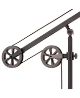 Hudson & Canal Descartes Floor Lamp In Blackened Bronze With Pulley System