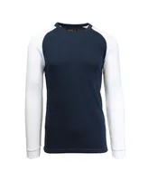 Galaxy By Harvic Men's Long Sleeve Thermal Shirt with Contrast Raglan Trim on Sleeves - Navy