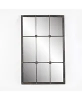 Luxen Home Metal Window Frame Wall Mirror