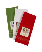 Design Imports Assorted Cozy Christmas Embellished Dishtowel Set