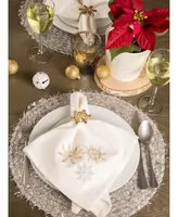 Design Imports Sparkle Snowflakes Embroidered Napkin Set