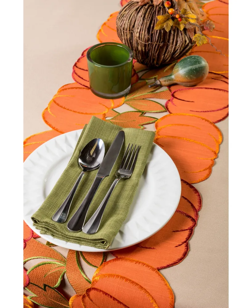 Design Imports Embroidered Pumpkins Table Runner