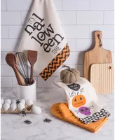 Design Imports Assorted All Hallows Eve Halloween Printed Dishtowel Set