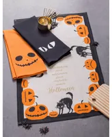 Design Imports Assorted Jack-o-Lantern Halloween Printed Dishtowel Set