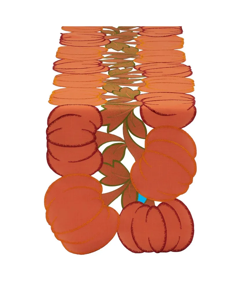 Design Imports Embroidered Pumpkins Table Runner