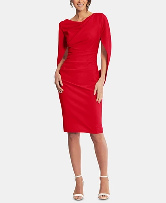 Betsy & Adam Caped Sheath Dress