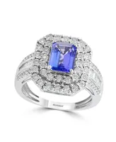 Effy Sapphire (1-1/2 ct. t.w) and Diamond (1/2 ct. t.w) Ring in 14K White Gold (Also Available In Tanzanite)