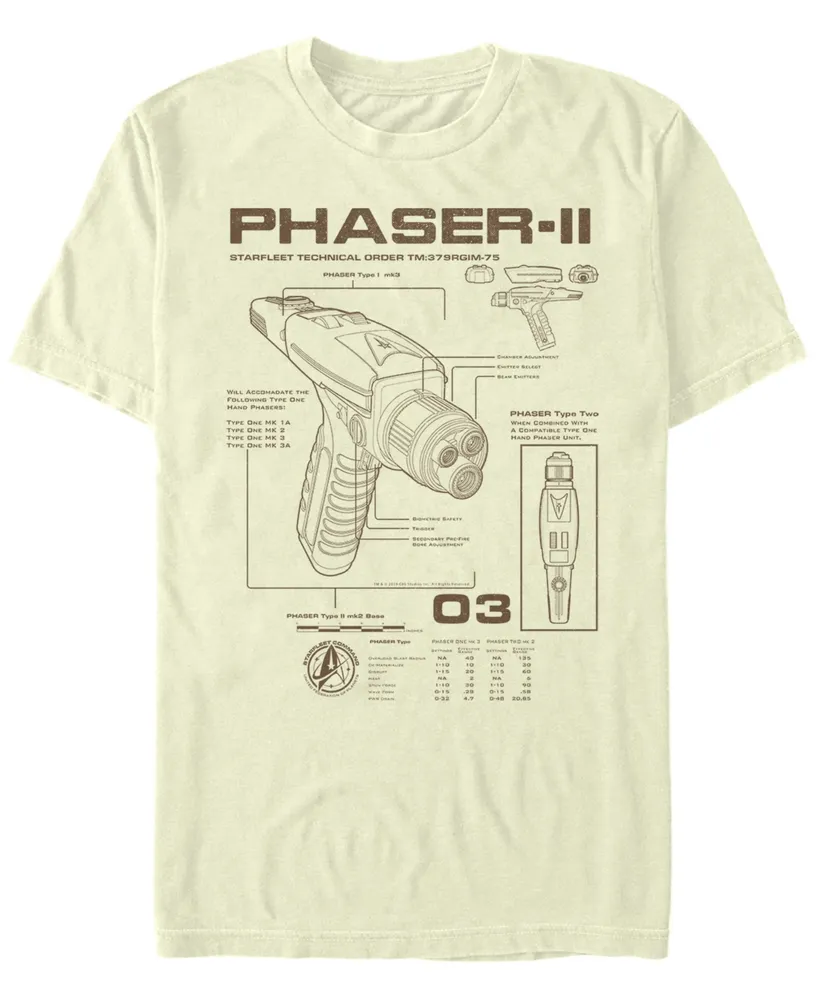 Star Trek Men's Discovery Phaser Schematic Short Sleeve T-Shirt