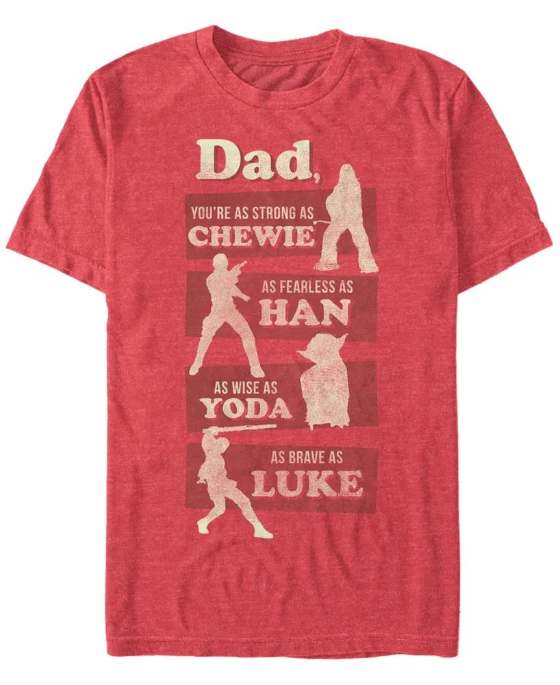 Star Wars Men's Dad Is Like Chewie Han Yoda And Luke Short Sleeve T-Shirt