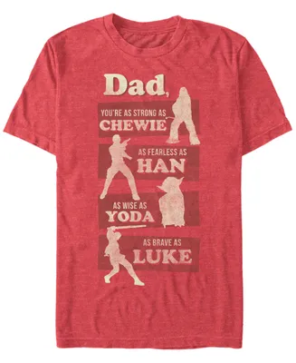 Star Wars Men's Dad Is Like Chewie Han Yoda And Luke Short Sleeve T-Shirt