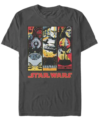 Star Wars Men's The Phantom Menace Panel Short Sleeve T-Shirt