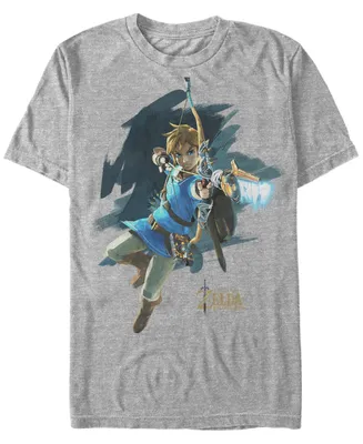 Nintendo Men's Legend of Zelda Breath of The Wind Links Jump Shot Short Sleeve T-Shirt