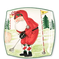 Vietri Old St. Nick Square Platter - Golfing