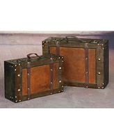 Vintiquewise Old Style Suitcase with Straps